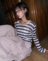 (2color) Border Sheer Openwork Knit