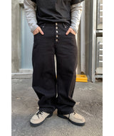 Pinter button fly curved cotton pants
