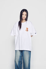 24FW HOSHI X ADLV TIGER FIGURE SHORT SLEEVE T-SHIRT WHITE