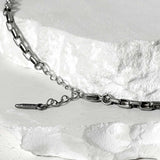 ss-box chain signature bullet tail necklace_dark silver