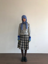 Grunge Button-Up Checkered Skirt (2 Colors)