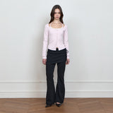 C 2-WAY ROSE BUTTON CARDIGAN SET_PINK