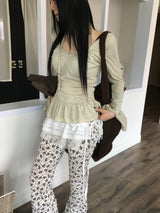 needs frill shirring blouse t