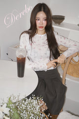 Print Cotton Bow Round Short Sleeve Tee