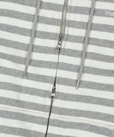 STRIPE BASIC LOGO ZIP-UP HOODIE_GREY