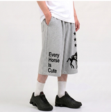 Balloon Curved Sweat Bermuda Pants Gray Horse