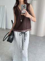 powdery layered blouse (4color)