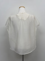 [Strap SET] Draped Shirred See-through Short Sleeve Blouse