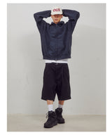  Western Dying Hooded zip-up [ Washed Deep Navy ]