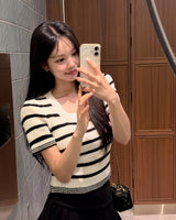 Tetti stripe short‑sleeve knit