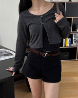 [F/W] Knit crop cardgian(3color)
