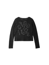 1/2 チケッティングストライプボーダーTシャツ（ブラック）