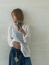 (UNISEX) Sys Loose See-through Knit