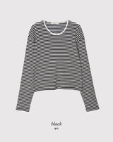 LMボーダーリブルーズラウンドTシャツ (3color)