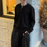 Riven Layered Henley-Neck Knit
