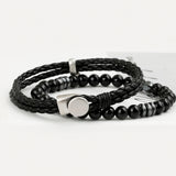 SVB-198 MONSTA X I.M Leather & Onyx Bracelet Set Unisex
