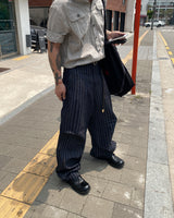 No.1300 Nストライプデニムワイドパンツ