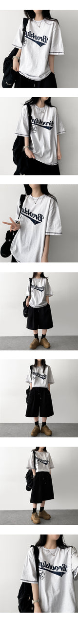 ロティ ステッチ オーバーサイズ フィット 半袖Tシャツ