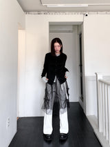  TUCK TULLE MESH SKIRT