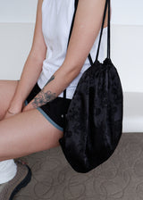 Flower Satin Backpack_Black