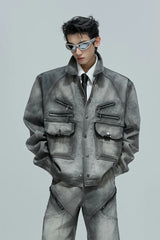Vintage Cement Grey Denim Jacket