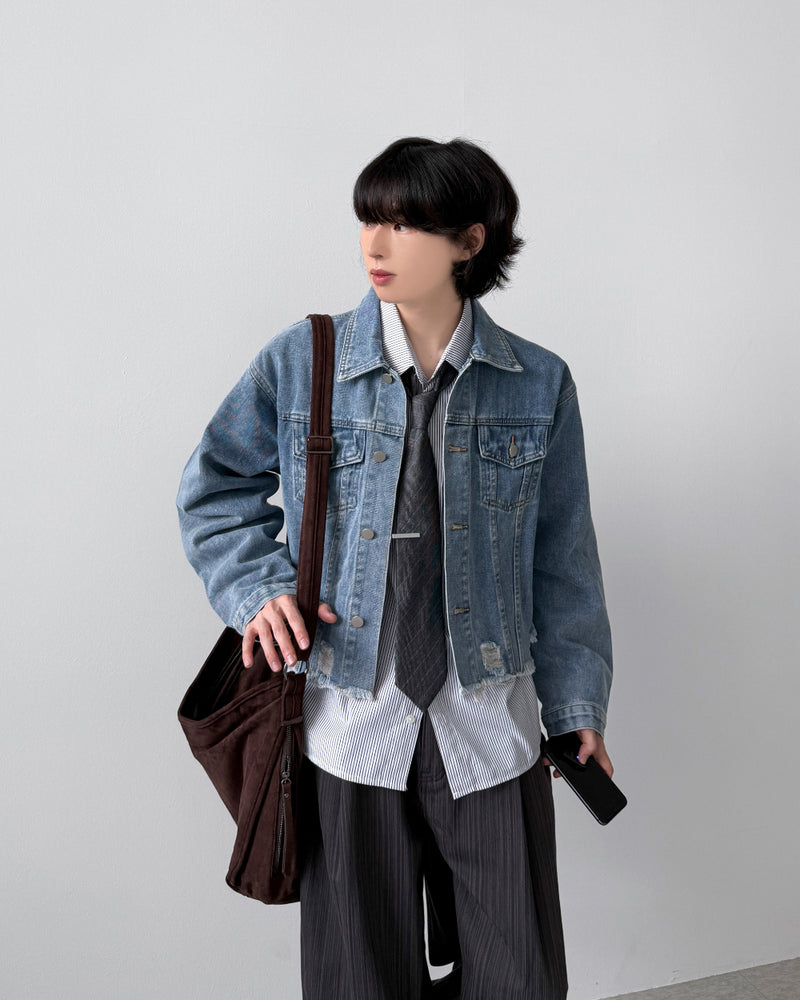Frayed Crop Denim Jacket