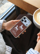 Pony Silver Glass Bumper Case(Brown)
