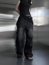 side shirring rivet denim
