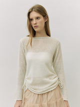 SHIRRING LONG KNIT IVORY