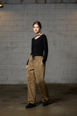 LEOPARD WIDE PANTS / BEIGE