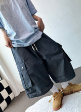 Nedi Cotton Multi Pocket Cargo Bermuda Shorts 2color