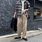 LMN デフェイスツータックコットンセミワイドパンツ (4 colors)