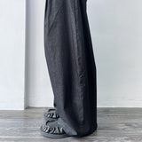 Draped Black Wide Trousers