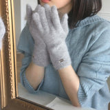 Somv Gold Pendant Angora Finger Gloves