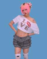 フリルリボンチェックショートパンツ (3color)