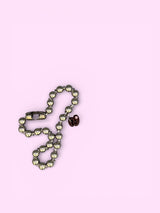 "N"ダークピーチクラッシュカスタムネックレス*金属アレルギー対応