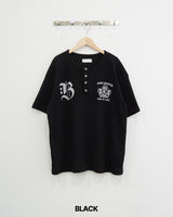 シールド ヘンリーネック ワッフル ショートスリーブ Tシャツ