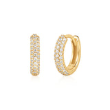 Pave Ear Hoop 925 Silver + 14k gold plating Ring Earring E057-04G