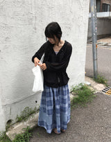 Juel Vintage Check Banding Long Skirt