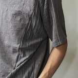 Crease half T-shirts / Charcoal