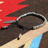 feather & antique silver beads bracelet