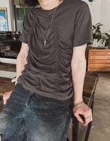 [LAN ARCHIVE]フロントシャーリングショートスリーブTシャツ