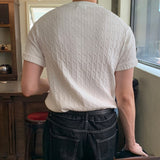 LMN Ron Twisted Cooling Henley Neck Short Sleeve Knitwear (6 colors)