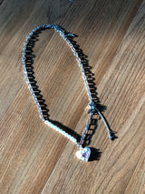 snow heart necklace | 하얀 눈 하트 목걸이