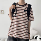 Aim Color Block Striped Short Sleeve T-shirt (5 colors) H&L