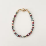 Plum Beads Initials Bracelet