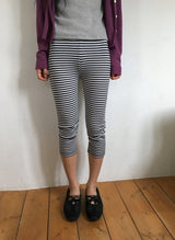 Mimi Stripe Layered Three Quarter Leggings Pants