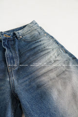 [UNISEX] Vintage washed low wide jeans