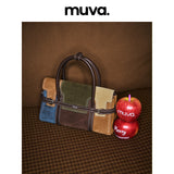 muva. 本革 バイカラー スクエア ミニバッグ