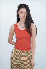 ベーシック リブ スリーブレス (Orange)